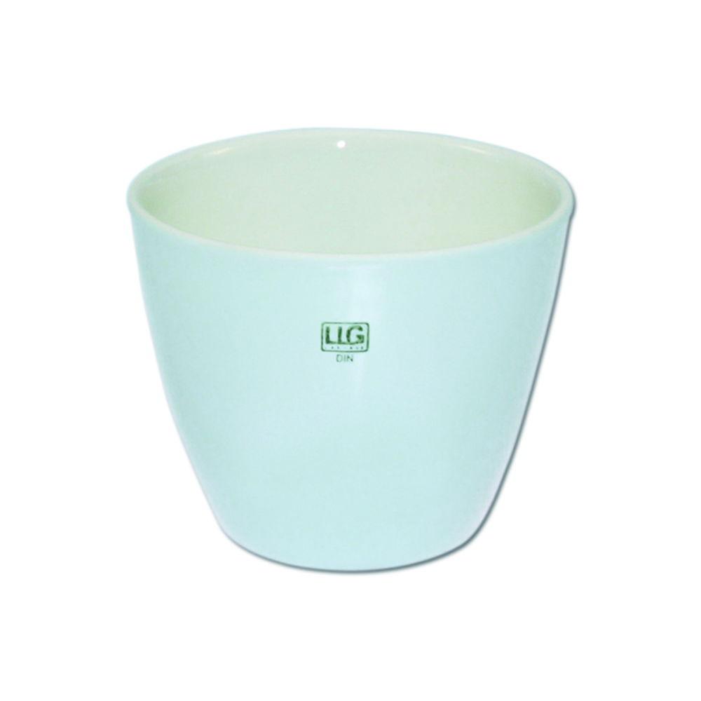 LLG Porcelain Crucible 2/50, 45 mL, 50 mm Dia., Medium Form, Glazed