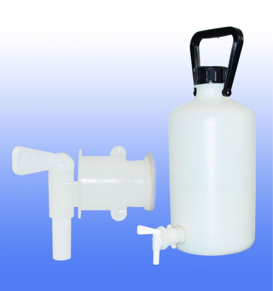 LLG Bottle Carboy 10 Ltr, Narrow Mouth Ø 212 x H 430mm, With Stopcock, HDPE