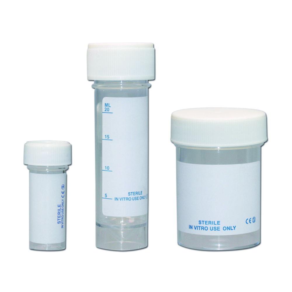 LLG Sample Containers 7 mL, PS with HDPE Screw Cap and Plain Label, Pack of 700