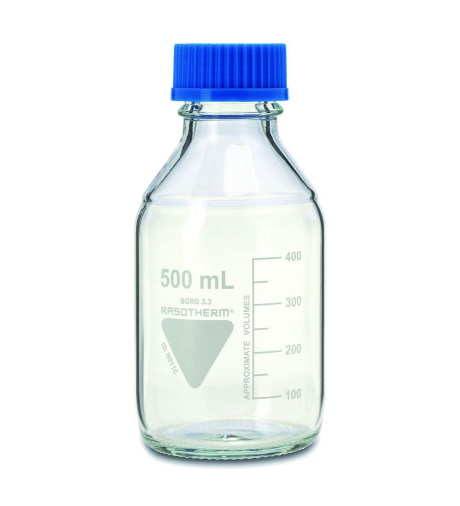 Scherf Laboratory Bottle 5000 ml, With Blue Cap and Ring, Boro 3.3, GL 45