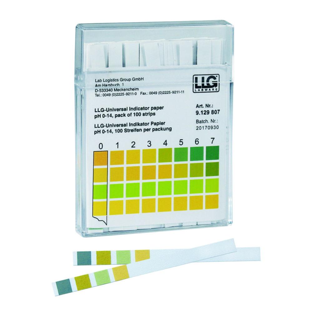 LLG Universal Indicator Paper pH 0-14, 100 Strips per Pack, Pack of 10x100
