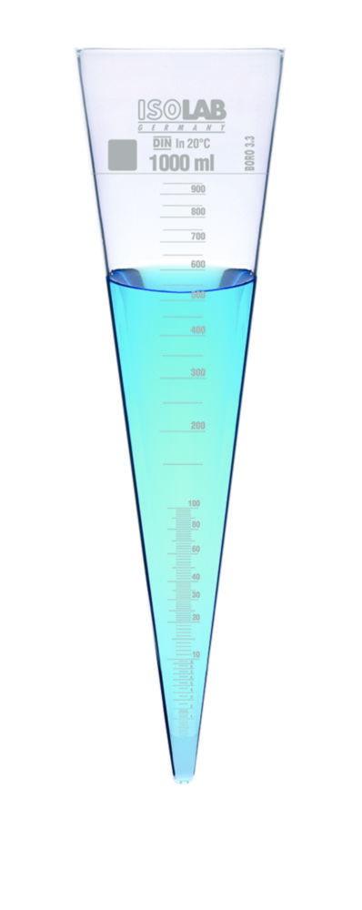 ISOLAB Imhoff Cone 1000 mL, Glass, Without Stopcock