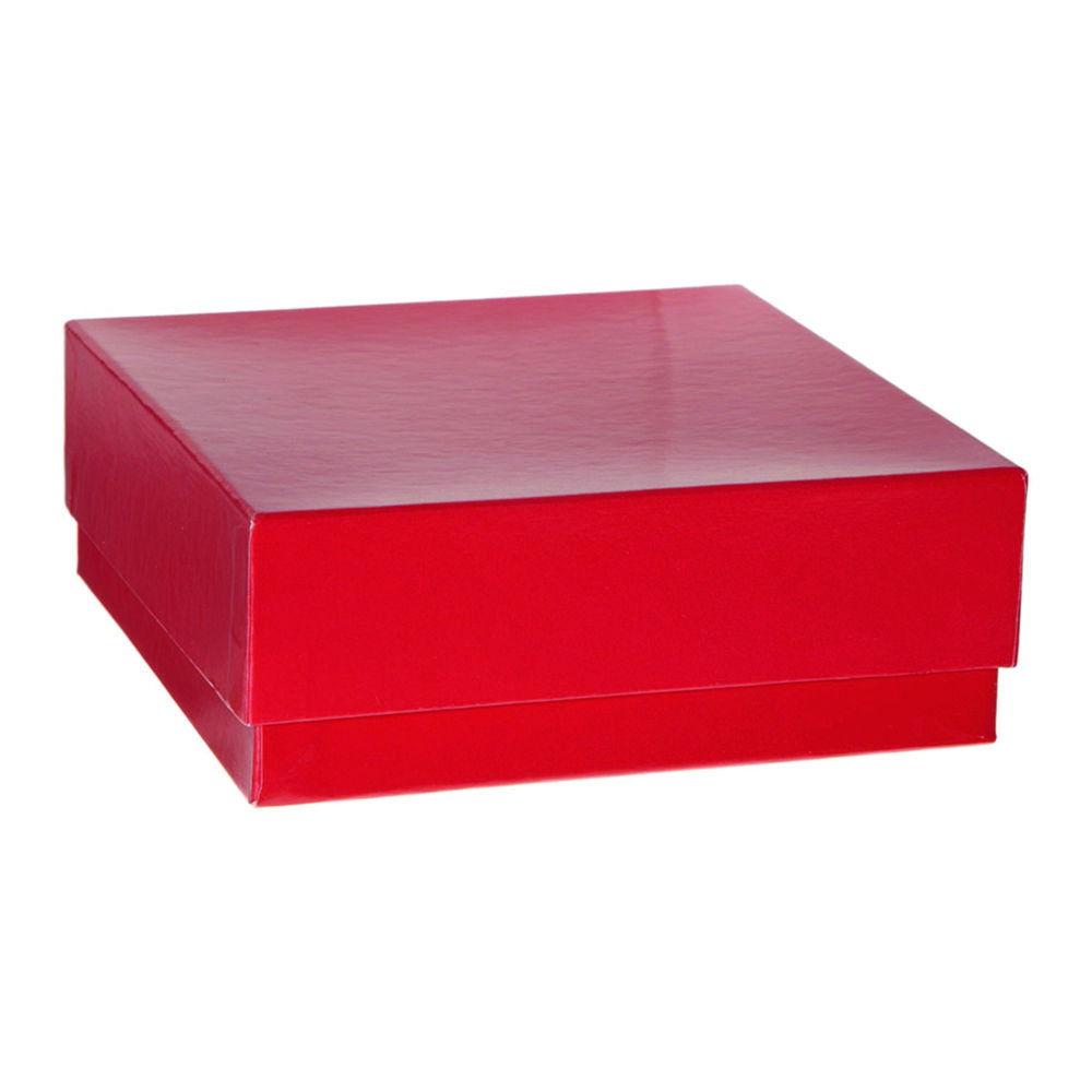 Heathrow Scientific True North Cryobox, 133x133x50mm, Cardboard, Red with Lid