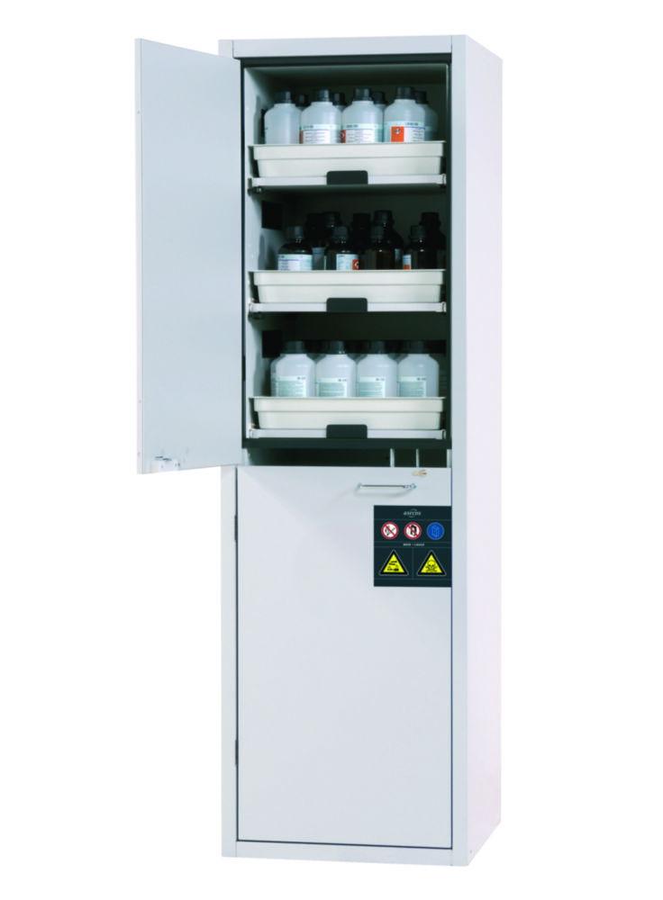 Asecos Safety Cabinet S-CLASSIC-90 WDASL 596x616x1968mm (WxDxH), Swing Doors RAL1004, 3 Shelves, 1 Perforated