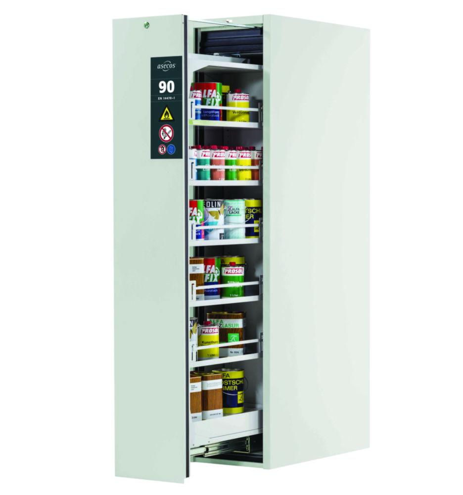Asecos Safety Storage Cabinet Type 90 V-MOVE 450 x 860 x 1966 (HxWxD), Corpus and Doors RAL 7035 / Light Grey