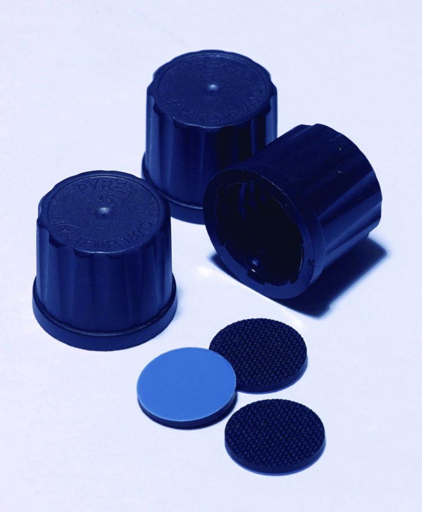 DWK SVL 60 mm Black Screw Caps with Insert for Reagent Bottles, Pack of 5