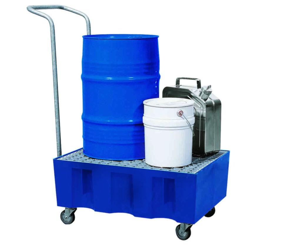 Asecos Drain Tray 725x525x380 mm PE, Payload 120 kg, Grating Zinc Coated with Reels