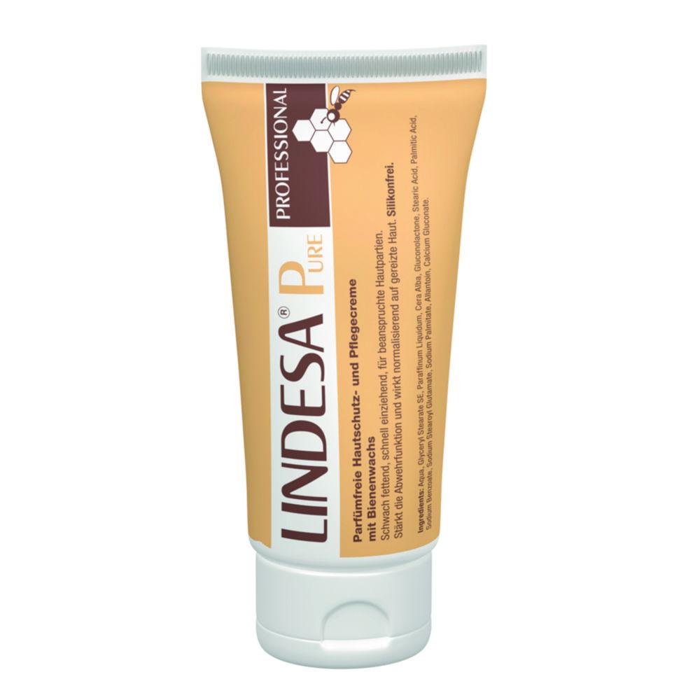 Lindesa® Pure Professional Skin protection cream tube of 100 ml, unperfumed, with beeswax, pack of 50
