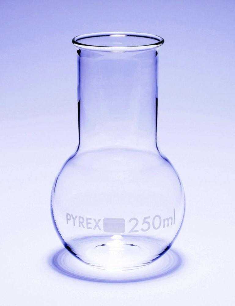 DWK 1000mL Wide Neck Flat Bottom Pyrex Round Flask, Pack of 10