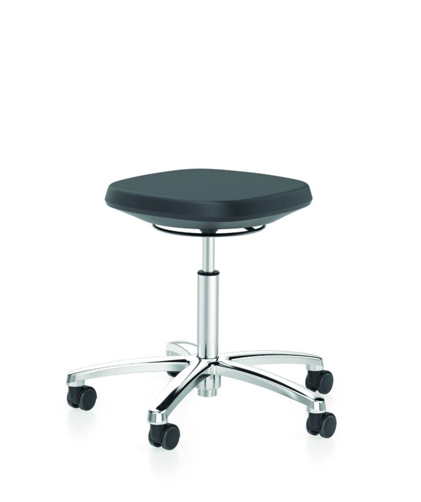 Interstuhl Büromöbel Laboratory Stool Labsit with Castors Integral Foam 9588 Black 2000, 450-650mm, Alu Base Polished #9127-9588-2000-521304