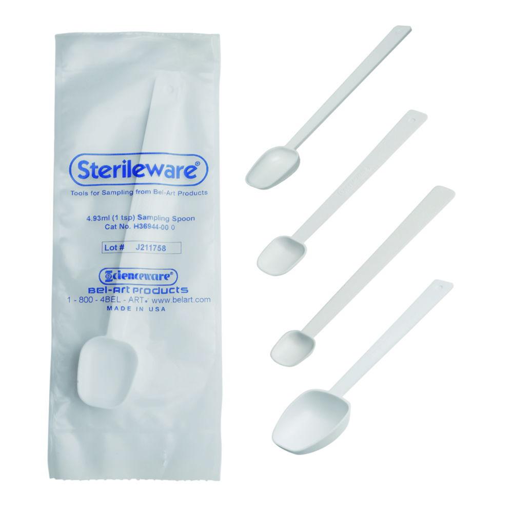 Bel-Art Sampling Spoon, PS Sterile, White, Cap. Approx. 1.25 ml

