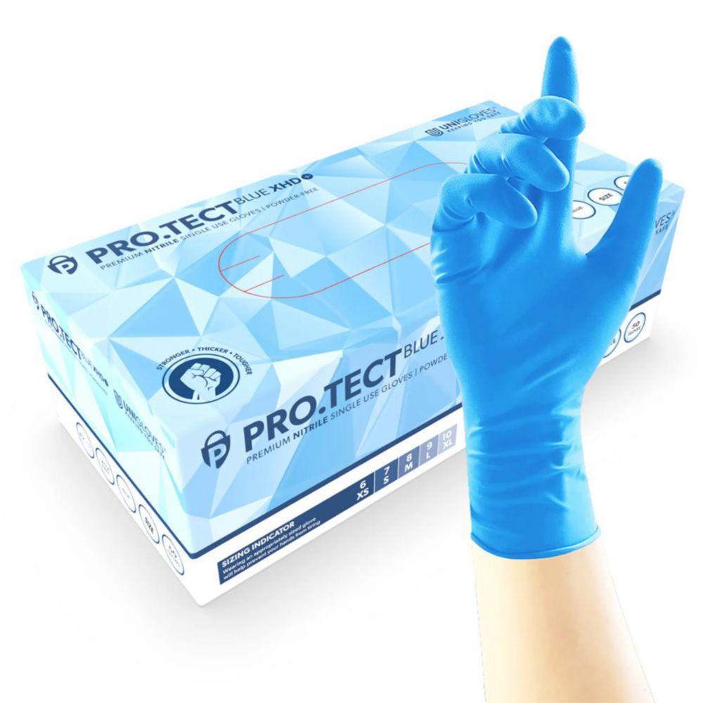 Nitrile Gloves PRO.TECT Blue XHD+ size XXL blue, non-sterile, pack of 50