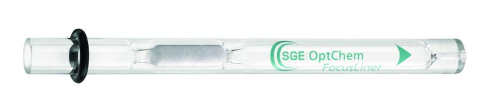 Trajan Scientific SGE OptChem™ Tapered FocusLiner with Quartz Wool and Pre-fitted O-ring, 4 mm ID, 78.5 mm Length, Pack of 5