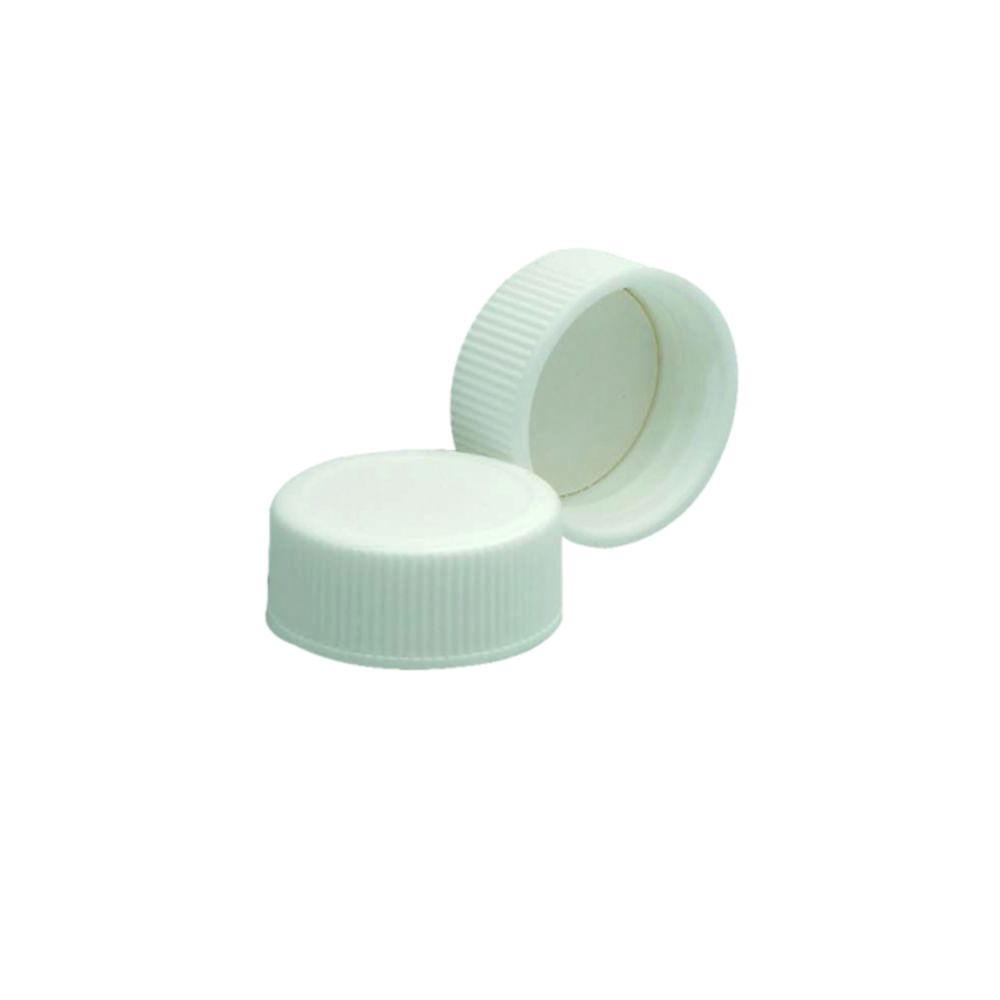 DWK Wheaton Screw Caps 15-425 White with Bonded PTFE-Coated Silicone Septum (Pack of 250)