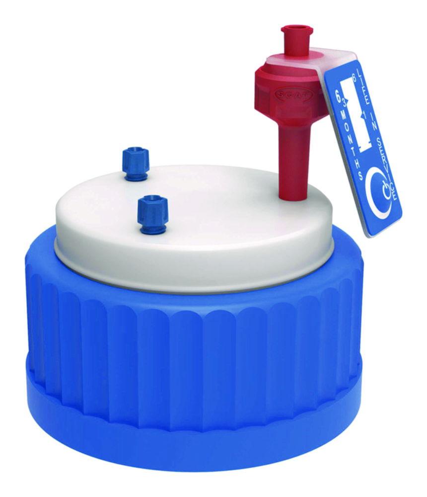 SCAT SafetyCap, GL80 for Schott wide neck bottles, 2x2.3/3.2mm OD tubing