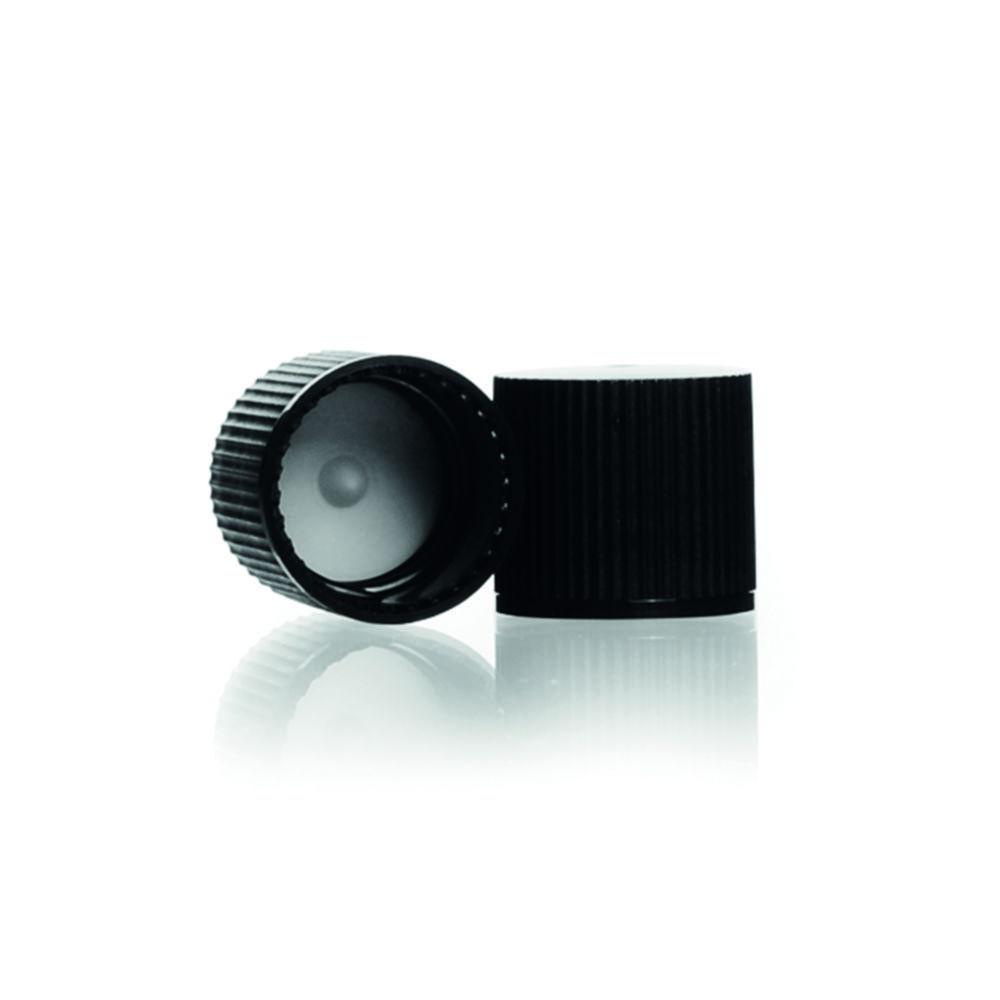 DWK Duran Screw-Caps GL 18, PP with Sealing, Black, Pack of 100