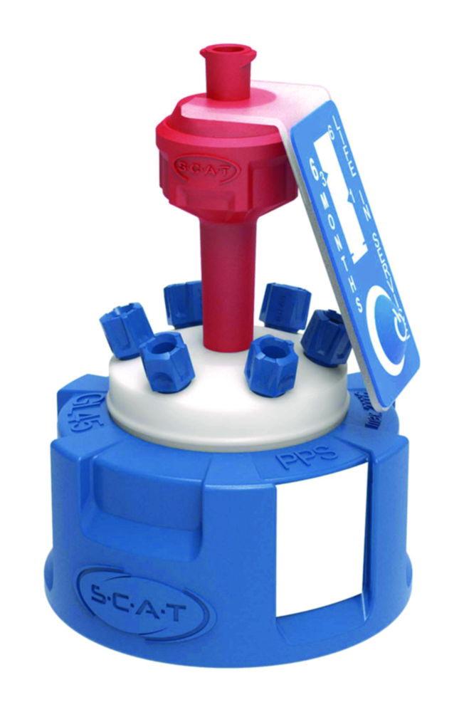 SCAT SafetyCap VI V2.0, GL45 6x PFA-Fitting 3.2 mm OD, 2x PFA-Blind Plug + Air Valve

