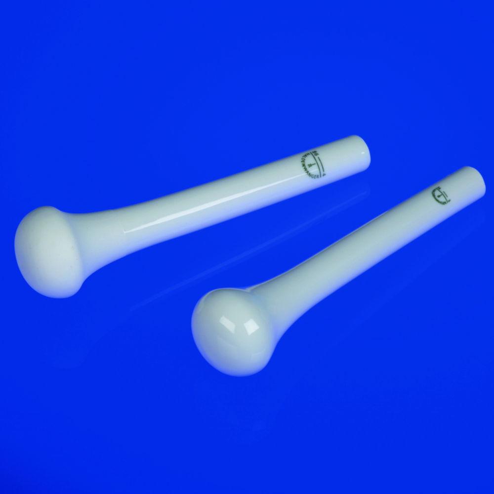 Haldenwanger Pestle Head 28 mm Ø, Glazed Porcelain, L=125 mm, for Mortar

