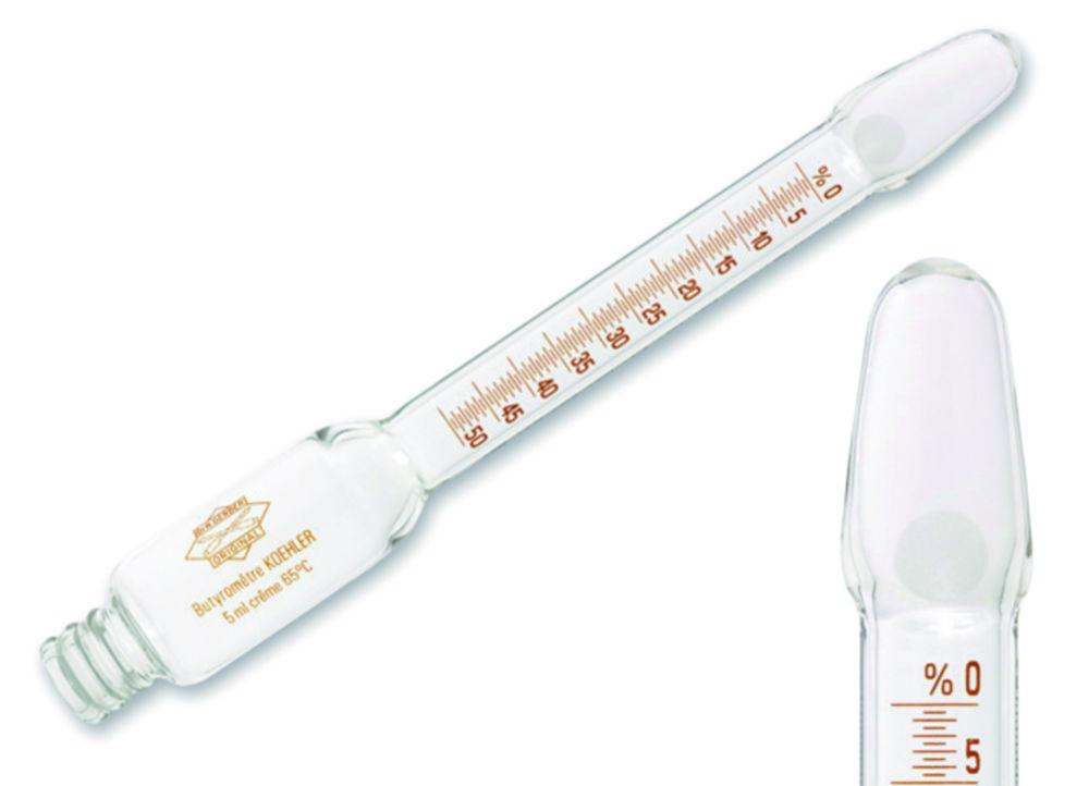 Cream butyrometer R Koehler measuring method, 5 ml, 0-60%:1,0 F
