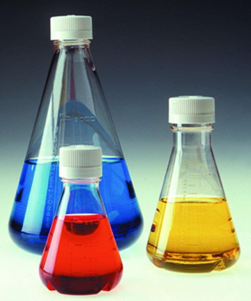 Thermo Nalgene Erlenmeyer Flask 125 mL PETG Sterile with Baffles and Screw Cap (Pack of 24)