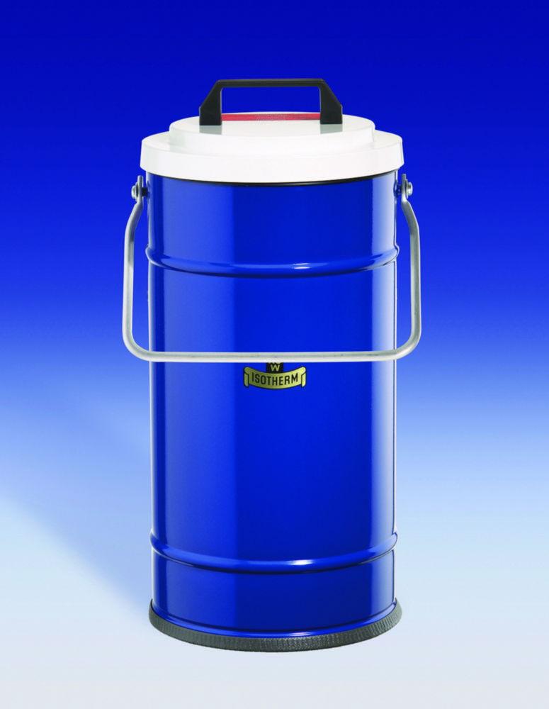 KGW Schieder Dewar Flasks with Lid and Carrying Handle Typ 30C, 7L, Blue Powder-Coated Aluminium