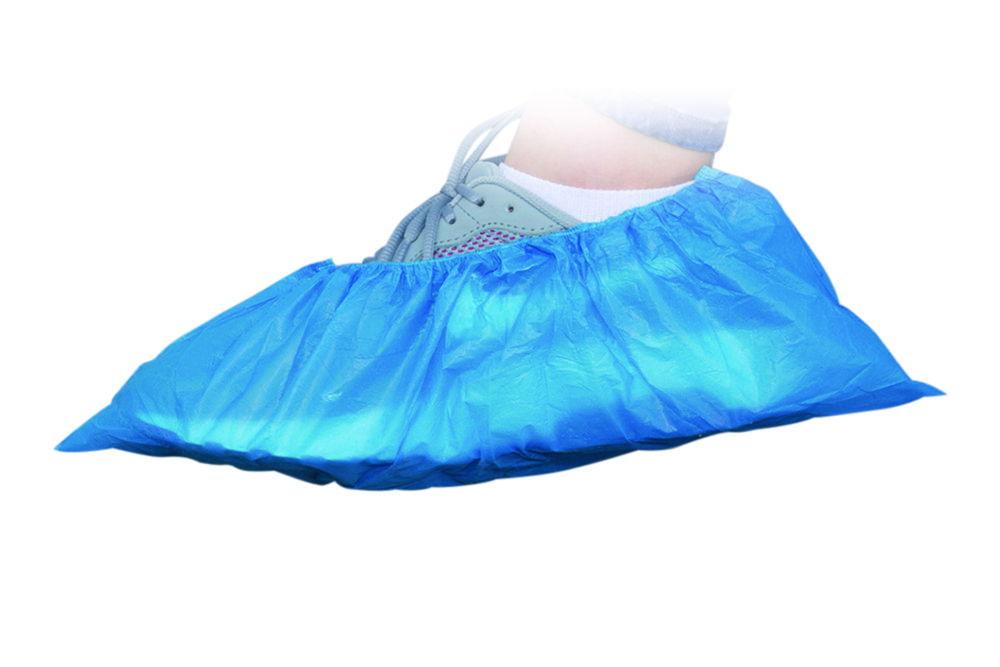LLG Disposable Shoe Covers, CPE, Foil, Blue, Pack of 100
