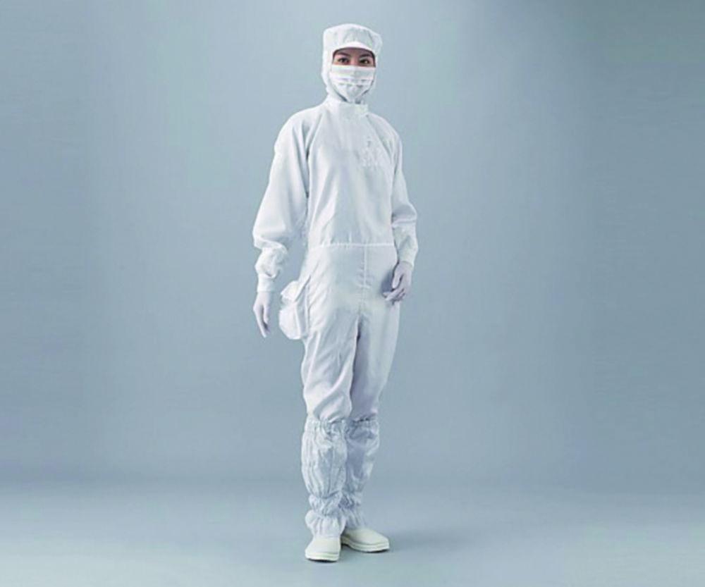 As One ASPURE Overall for Cleanroom, White, Polyester, Type 21211SW, Size XXS